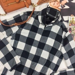 Joe Fresh Buffalo Plaid Fleece Zip Up Jacket
